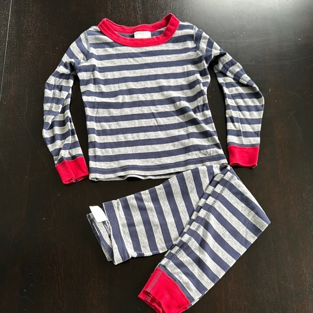 Hanna Andersson Blue and Gray Pajama Sets with Cozy Stripes